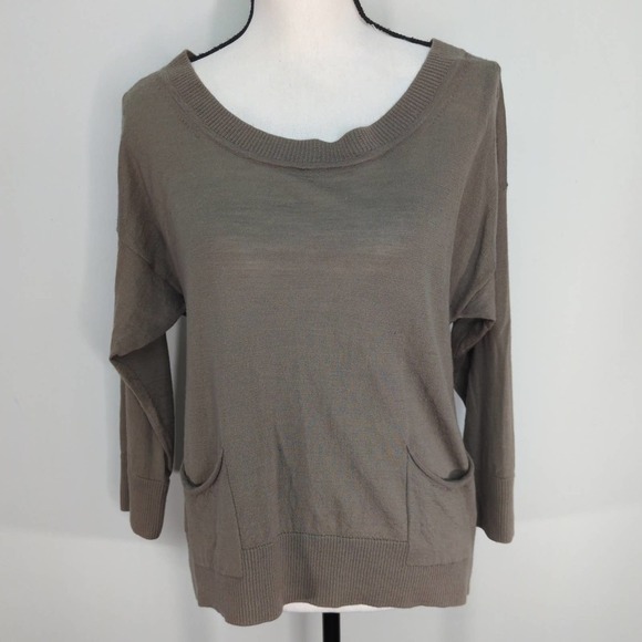 Juicy Couture Womens Open Back Sweater Gray Wool Pullover M - Picture 1 of 7